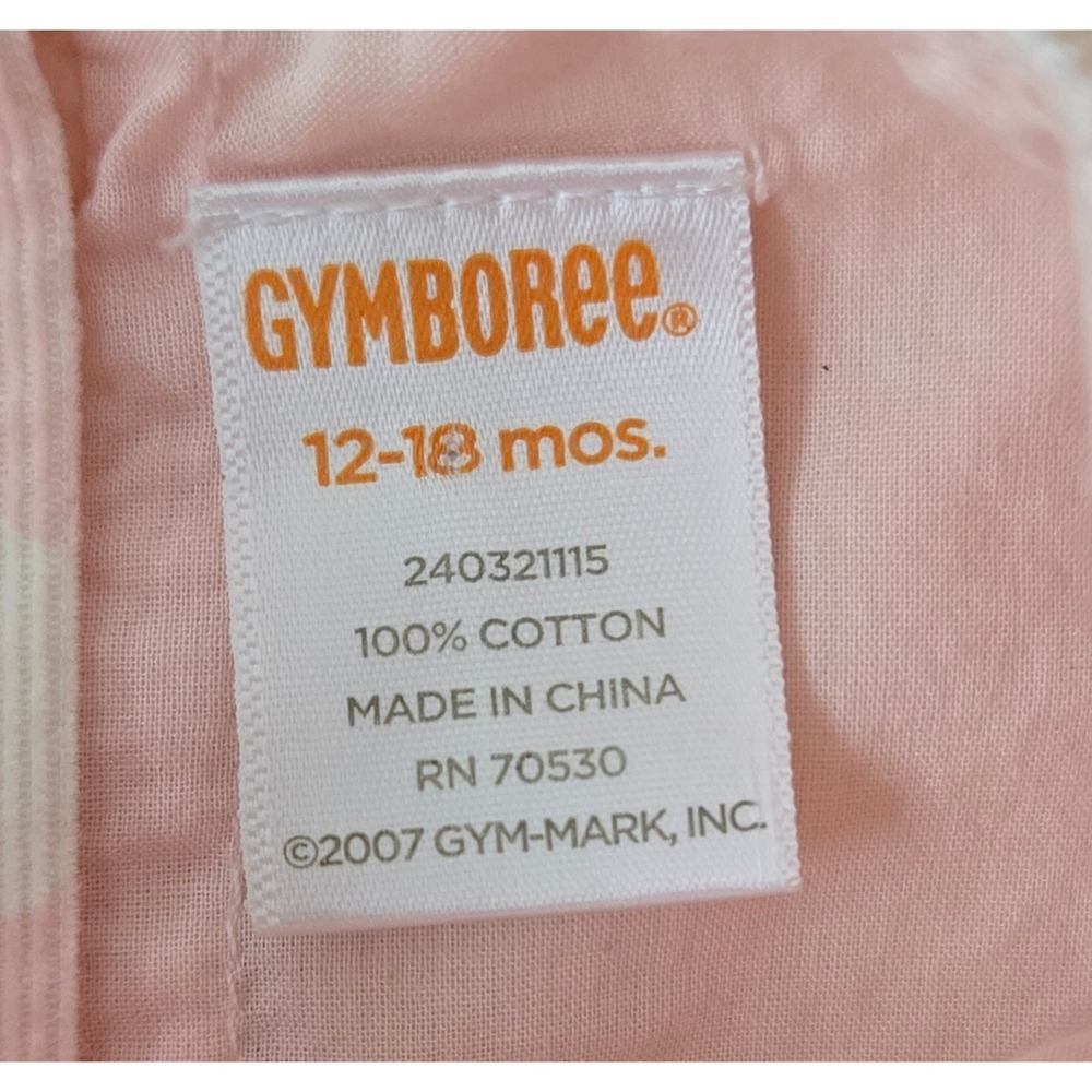Vtg 2007 Gymboree Pink White Polka Dot Corduroy Dress 12-18 Months Sleeveless - Picture 4 of 4